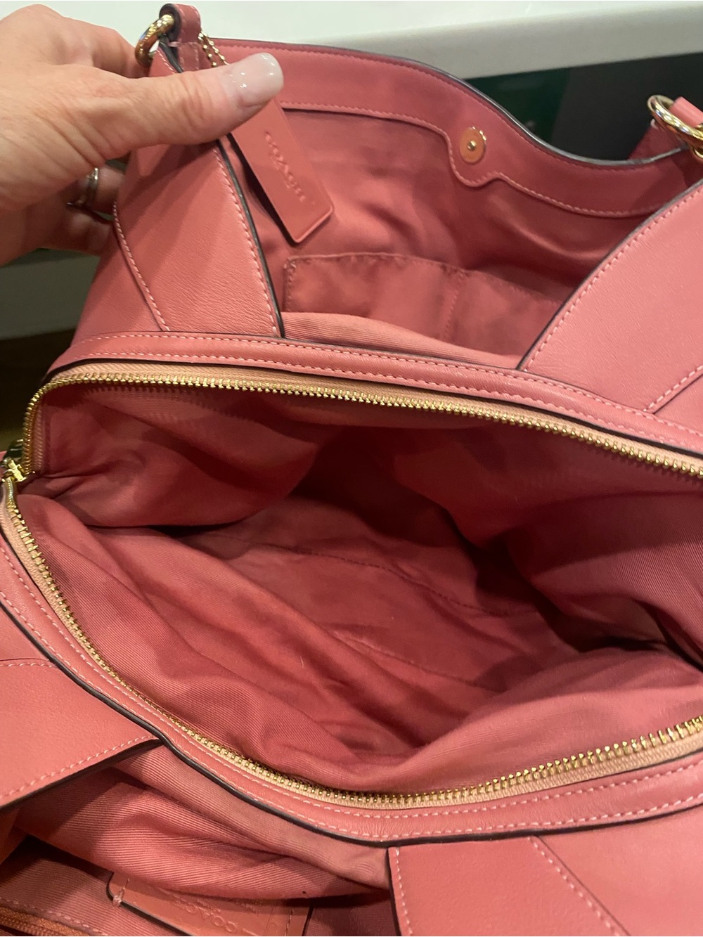 Coach Pink and Signature HandBag Purse - Picture 7 of 8